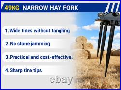 Heavy Duty 39.37 Inch Width Hay Spear Attachment For Skid Steer Loader Free Ship