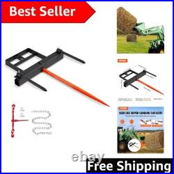Heavy-Duty 39 Tractor Hay Spear with Stabilizer Spears & Quick Attach Chain