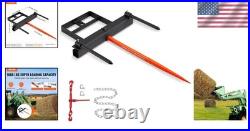 Heavy-Duty 39 Tractor Hay Spear with Stabilizer Spears & Quick Attach Chain