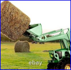 Heavy-Duty 39 Tractor Hay Spear with Stabilizer Spears & Quick Attach Chain