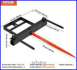 Heavy-Duty 39 Tractor Hay Spear with Stabilizer Spears & Quick Attach Chain