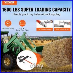 Heavy-Duty 39 Tractor Hay Spear with Stabilizer Spears & Quick Attach Chain