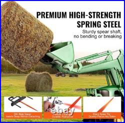 Heavy-Duty 39 Tractor Hay Spear with Stabilizer Spears & Quick Attach Chain
