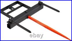 Heavy-Duty 39 Tractor Hay Spear with Stabilizer Spears & Quick Attach Chain