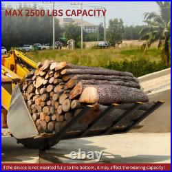 Heavy Duty 42 Clamp-On Debris Fork for Skid Steers & Tractors 2500 LBS Capacity