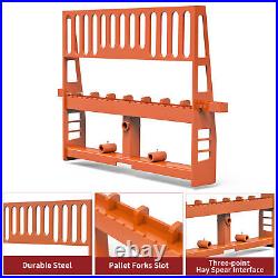 Heavy Duty 45 Orange Pallet Fork Frame Attachment for Skid Steer Tractor 4500LB