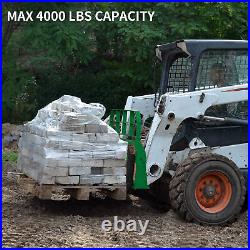 Heavy Duty 45 Pallet Fork Frame 4000 LBS for Skid Steer Tractor Green Steel