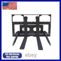 Heavy Duty 4-Tine Pallet Fork Quick Hitch Skid Steer Loader Attachment 1020mm