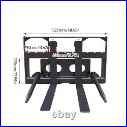Heavy Duty 4-Tine Pallet Fork Quick Hitch Skid Steer Loader Attachment 1020mm