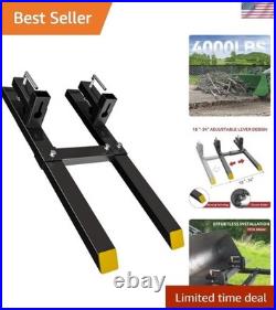 Heavy Duty 60 Pallet Forks for Tractors 4000lbs Capacity with Stabilizer Bar