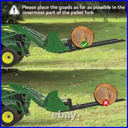 Heavy Duty 60 Pallet Forks for Tractors 4000lbs Capacity with Stabilizer Bar