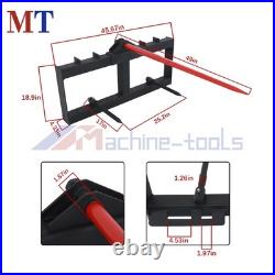 Heavy Duty Attach 49 Hay Bale Spear Skid Steer Tractor Loader Quick Tach 3000lb