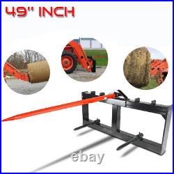 Heavy Duty Loader Tractors Quick Tach Attachment Moving Hitch 49 Hay Bale Spear