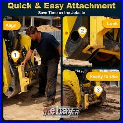 Heavy-Duty Skid Steer Hitch Attachments for Tractors Quick Attach Plate 2Towing
