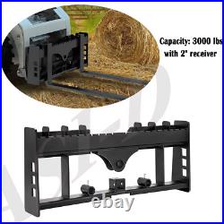 Heavy-Duty Skid Steer Pallet Fork Frame WithReceiver Hitch & Spear Sleeves 3000LBS