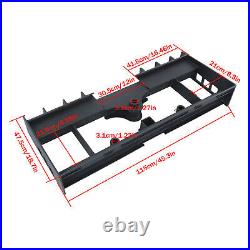 Heavy-Duty Skid Steer Pallet Fork Frame WithReceiver Hitch & Spear Sleeves 4000LB