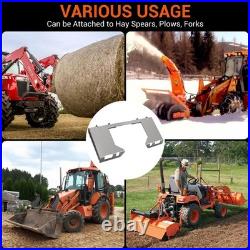 Kubota Bobcat Heavy Duty Skid Steer Quick Attach Mount Plate for Tractor Loader