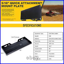 Loader Skid Steer 5/16in Quick Tach Attachment Mount Plate Trailer-Adapter