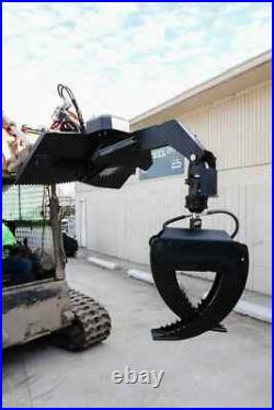 Log Claw Hydraulic Rotating Grapple Skid Steer Quick Attach Free Shipping