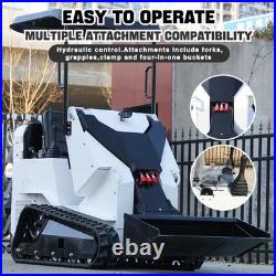 Mini Skid Steer Loader 13.5HP Tracked Ride-On with Bucket, Crawler Loader