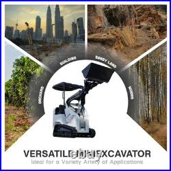 Mini Skid Steer Loader 13.5HP Tracked Ride-On with Bucket, Crawler Loader