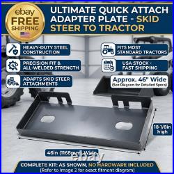 NEW 3/8 Quick Tach Attachment Skid Steer Mount Plate Adapter Loader FREE SHIP