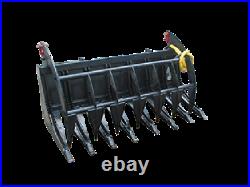 NEW 72 HD ROOT BRUSH GRAPPLE SKID STEER LOADER MOUNT clamshell tractor 6 Bobcat