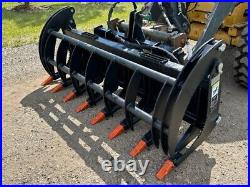 NEW 78 Clamshell Grapple SKID STEER LOADER TRACTOR BRUSH ROOT RAKE fork bobcat