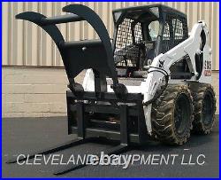 NEW FORK GRAPPLE ATTACHMENT Skid Steer Pallet Forks Log Root Rake Bucket Bobcat