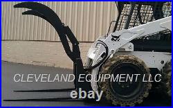 NEW FORK GRAPPLE ATTACHMENT Skid Steer Pallet Forks Log Root Rake Bucket Bobcat