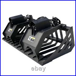 NEW HD 72 ROCK SKELETON GRAPPLE BUCKET SKID STEER LOADER Bobcat tractor 6 brush
