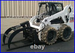 NEW HD HYDRAULIC FORK GRAPPLE SKID-STEER LOADER ATTACHMENT Tine Log Root Pallet