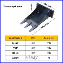 NEW Tree Stump Bucket for Skid Steer/Tractor 36 Length 25 Width USA WARRANTY