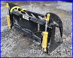 NEW USA 60 SKID STEER LOADER/TRACTOR BRUSH ROOT RAKE CLAMSHELL GRAPPLE bobcat 5