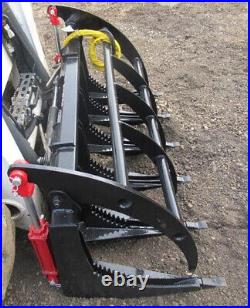 NEW USA 60 Skid Steer Loader tractor Brush Root Rake CLAMSHELL Grapple 5 bobcat