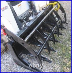 NEW USA 72 Skid Steer Loader tractor Brush root rake grapple fit bobcat holland