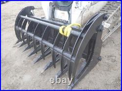 NEW USA 84 HD EXTREME SKID STEER LOADER TRACTOR BRUSH ROOT RAKE GRAPPLE bobcat