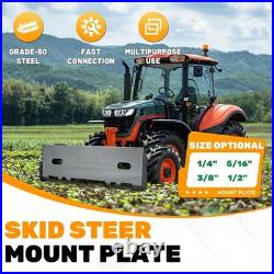 NEW Universal Quick Tach Mount Plate Attachment 1/2 Thick Skid Steer Loader