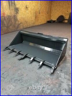 New 60 Hd Skid Steer Dirt Bucket/with Teeth/kubota/bobcat/tractor/etc