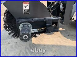 New JCT Hydraulic Skid Steer Angle Broom Brush Sweeper 72