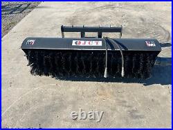 New JCT Skid Steer 72 Adjustable Angle Open Broom Street Sweeper Attachment