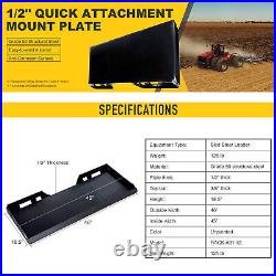 PREENEX 1/2 Quick Tach Attachment Mount Plate Trailer Adapter Skid Steer Loader