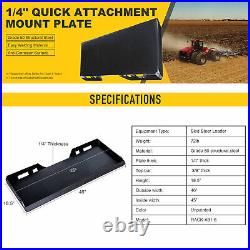 PREENEX 1/4 Quick Attach Mount Plate Attachment for Tractors Skid Steer Loader