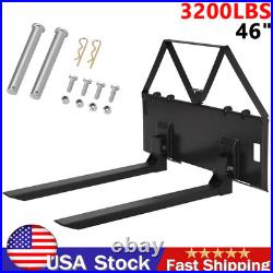 Pallet Fork 46 Skid Steer Forks Skid Steer Attachment Quick Attach Mount 3200LB