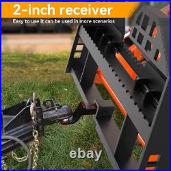 Pallet Fork Frame With 2 Receiver Attachment for Skid Steer Tractor 4000LBS Heavy