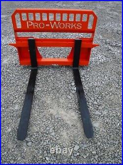Pro Works 48 5500 lbs Pallet Fork Attachment Fits Kubota Skid Steer Loader
