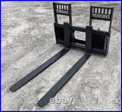 Pro Works 60 Long 8,000 Pound Class III Pallet Forks Skid Steer Attachment