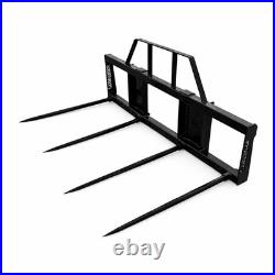 Quad Large Square Bale Hay Spear with Guard Attachment Fits Skid Steer Loader