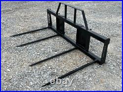 Quad Large Square Bale Hay Spear with Guard Attachment Fits Skid Steer Loader