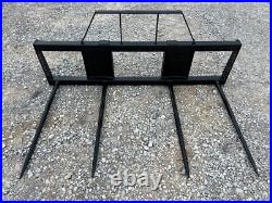 Quad Large Square Bale Hay Spear with Guard Attachment Fits Skid Steer Loader